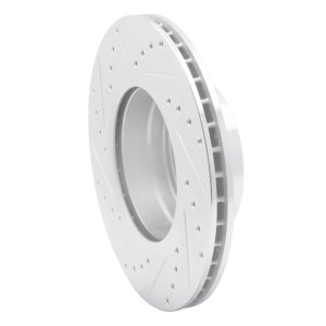 BMW 525I Brake Rotor (1) - Front Right - R1 Concepts - Drilled & Slotted - Silver - `04-`10